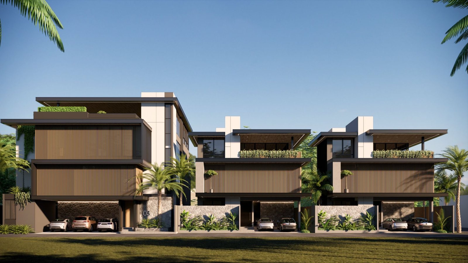The three Astera villas